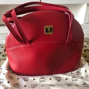 MCM Red Half-Moon Handbag